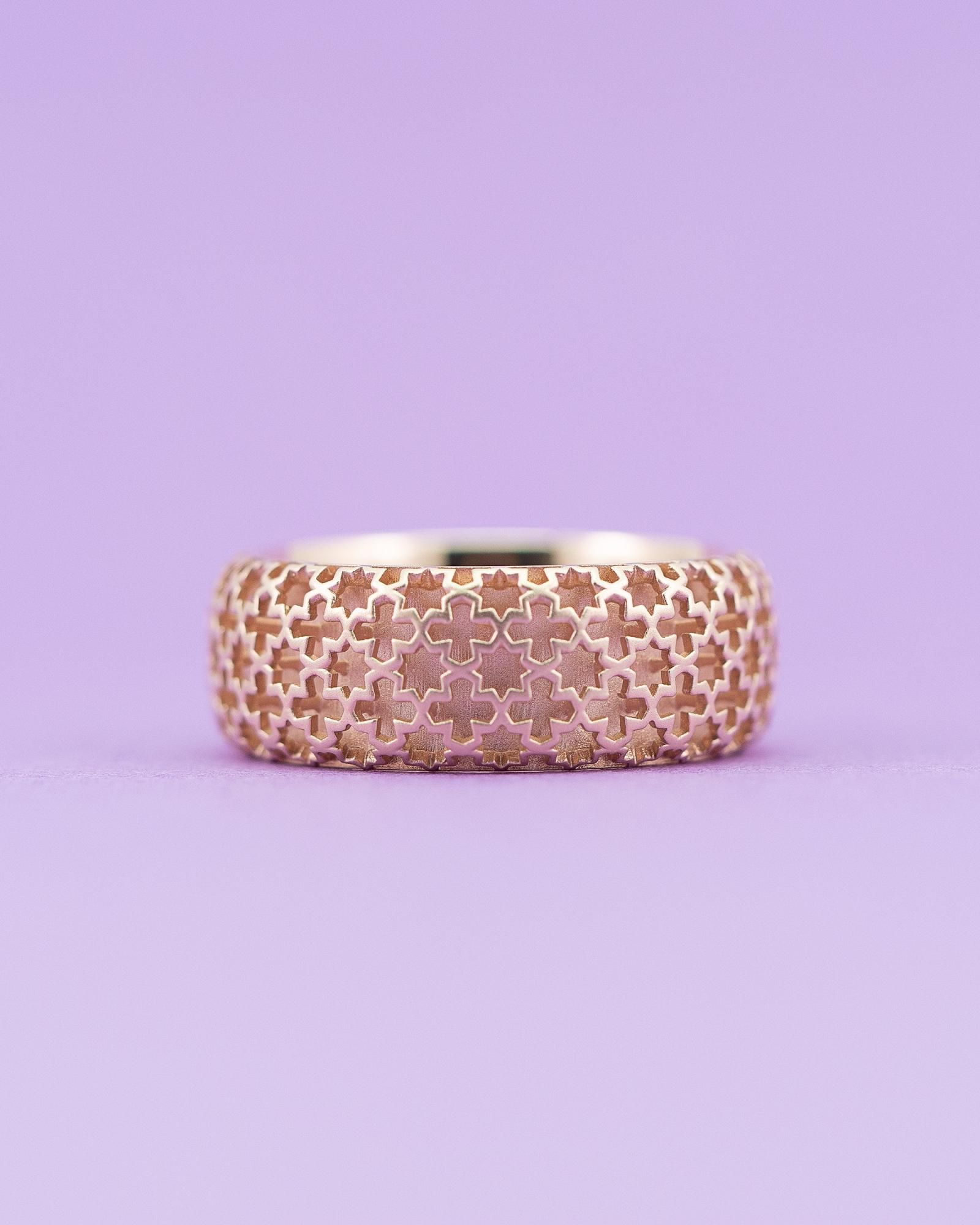 K10K18 Octagram Ring / Wide