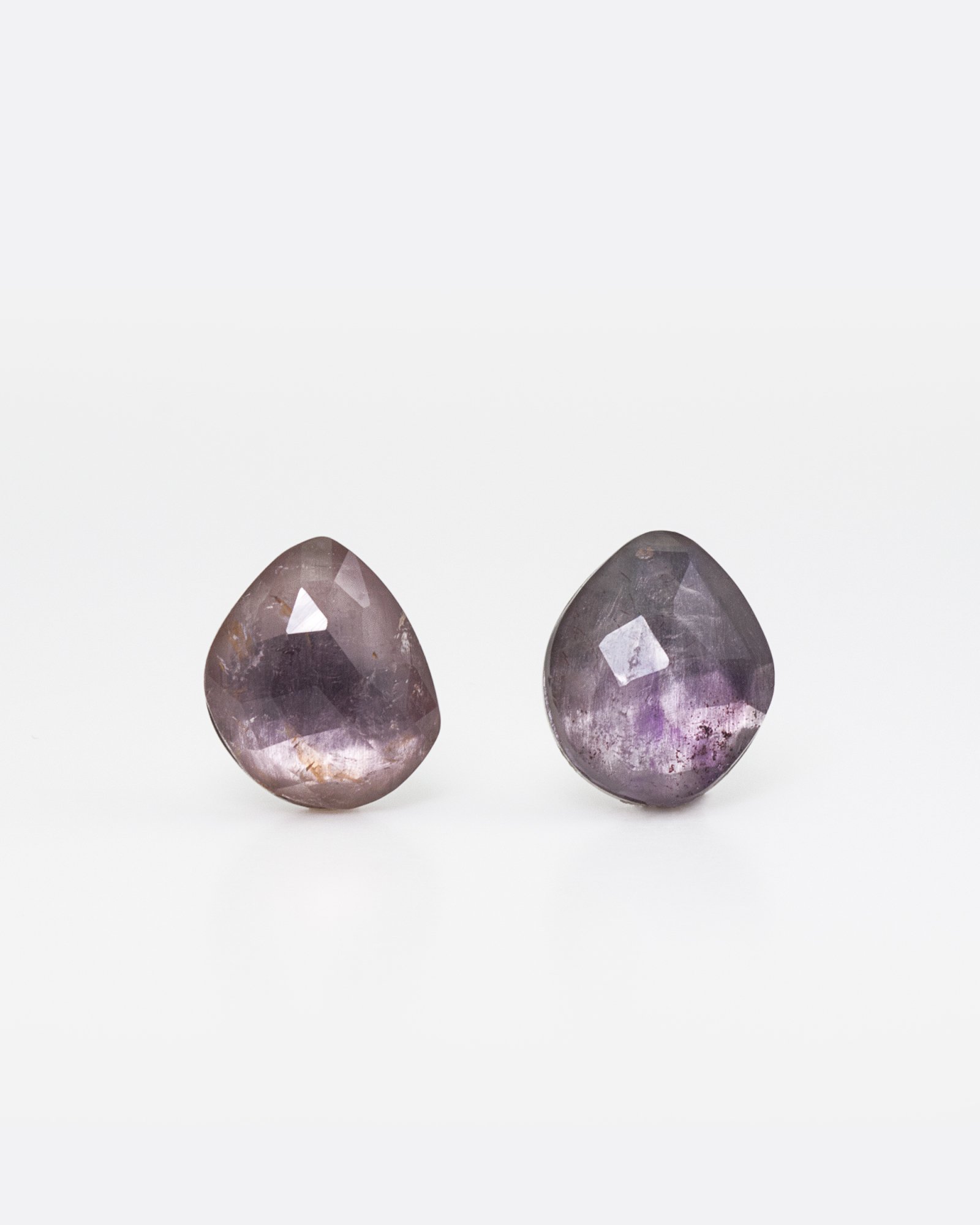 SV(RP) Mirror Stud Earring / Purple tourmaline 