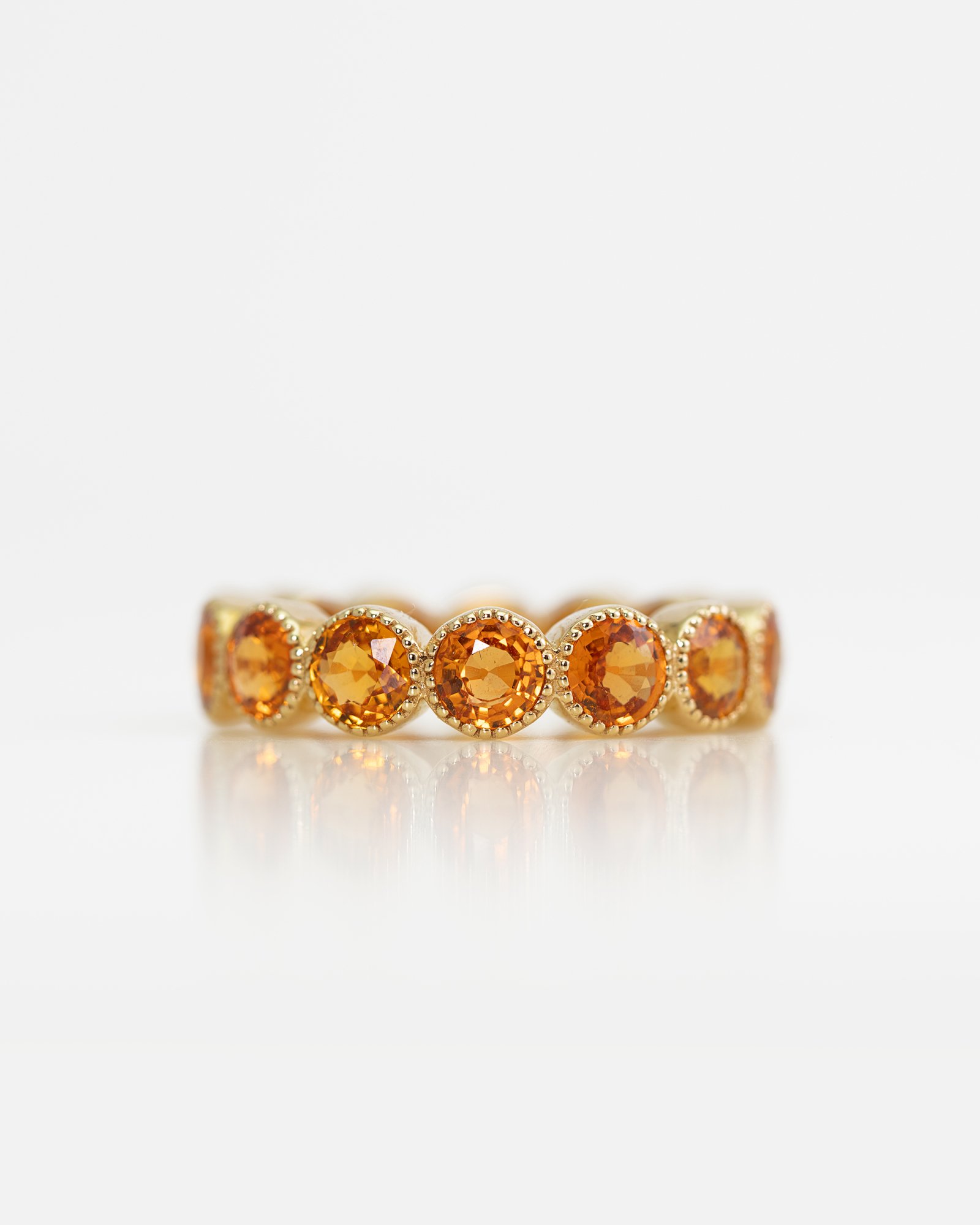 K18 Full Eternity Ring / Orange Sapphire