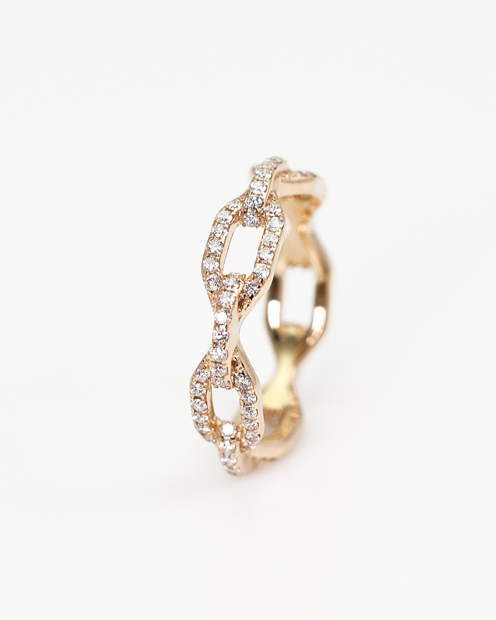 K18 Diamond Chain Ring