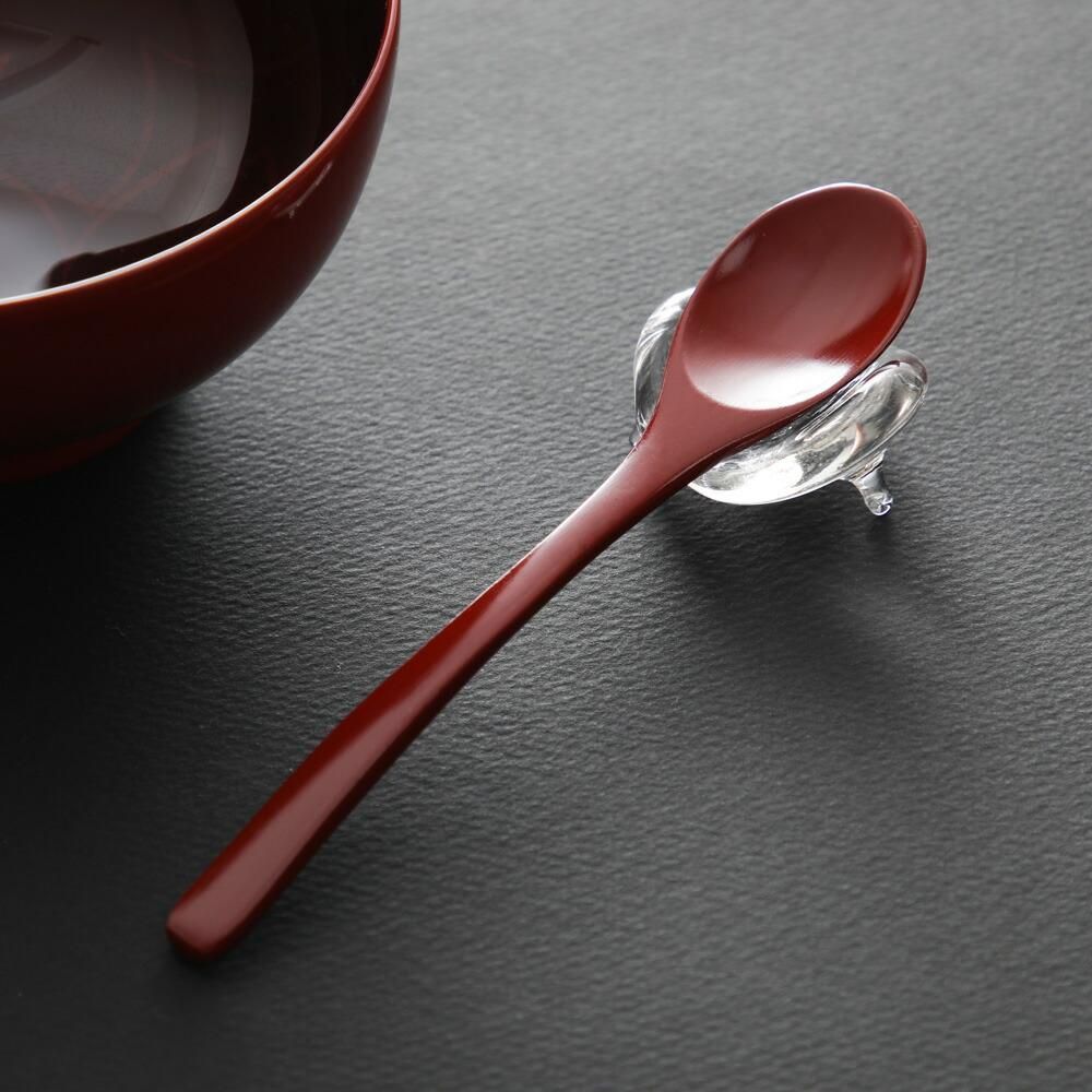 【修縁堂】 護摩スプーン 絆スプーン 小 消溜/朱 うるし 木製 漆塗り カトラリー 漆器の井助