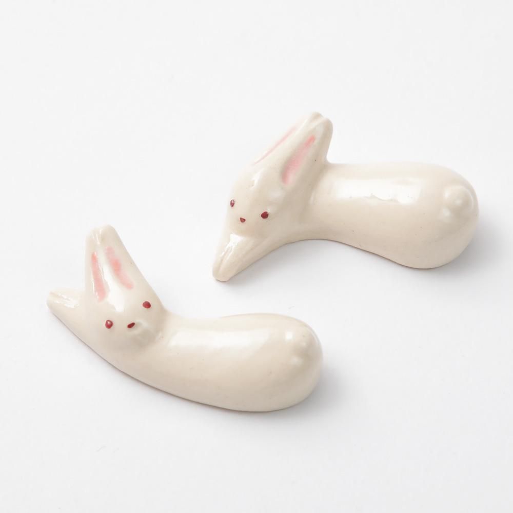 六兵衛窯 卯の年 箸置き 兎 卯 ウサギ 2個セット 陶器 清水焼 京