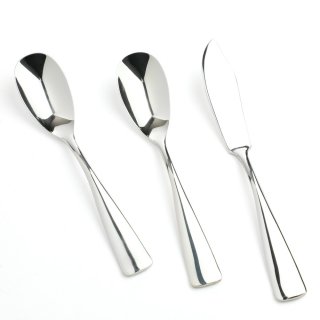 【名入れ可】COPPER the cutlery Silver mirror  アイススプーン バターナイフ 3本セット カパーザカトラリー シルバーミラー アイスクリームスプーン ギフト プレゼント