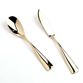 【名入れ可】COPPER the cutlery Gold mirror  アイススプーン バターナイフ2本セット カパーザカトラリー ゴールドミラー アイスクリームスプーン ギフト プレゼント 銅製