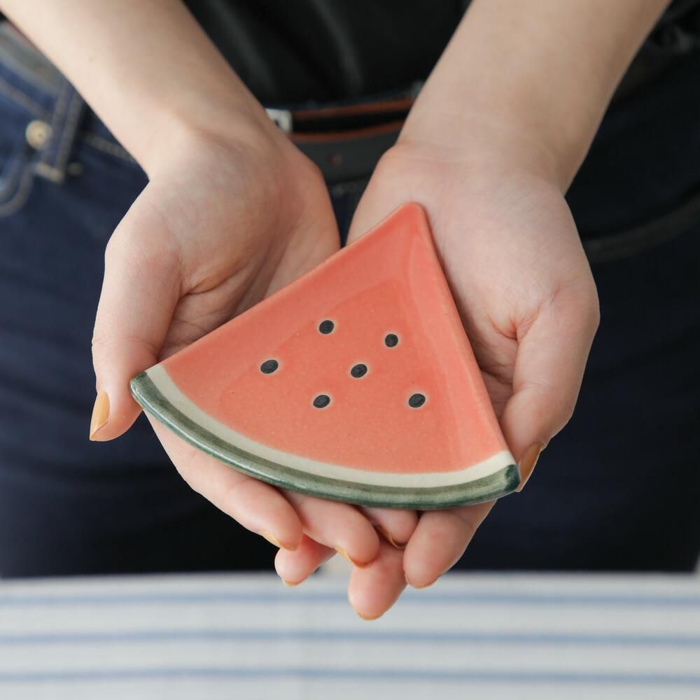 数量限定】すいか 小皿 豆皿 夏 俊峰陶苑 日本製 美濃焼 在庫