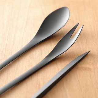 ジルコニアのカトラリー ZIKICO KIYO デザートカトラリーセット Dessert spoon knife fork White Black ホワイト ブラック 3点 ＜京都匙亀＞