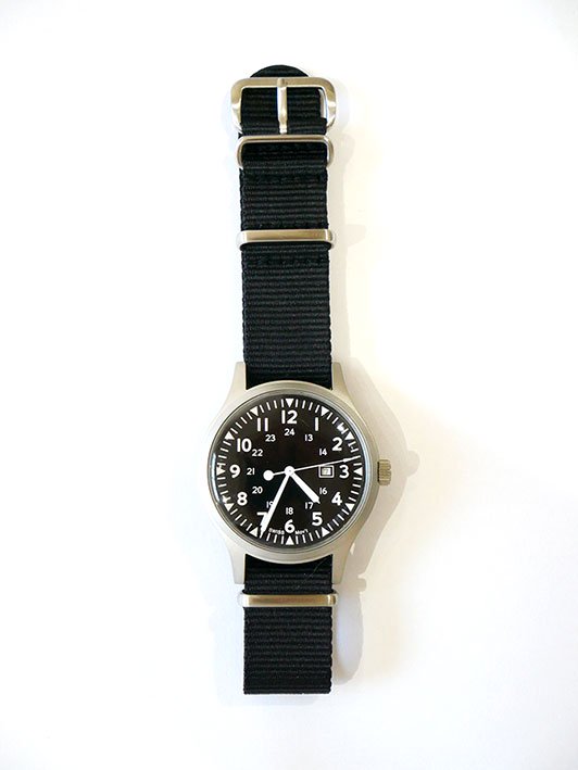 NAVAL WATCH 時計 ミリタリー ウォッチ NATOベルト デイト 美品 - 時計