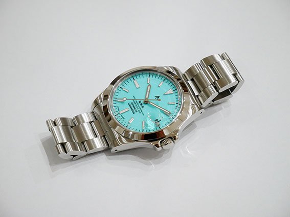 ナバルウォッチ【Naval Watch Produced By LOWERCASE】ミリタリーウォッチ通販 FRXA010 Turquoise  Mechanical S/S 3 links Metal band - LIFE