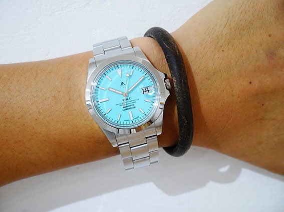 ナバルウォッチ【Naval Watch Produced By LOWERCASE】ミリタリーウォッチ通販 FRXA010 Turquoise  Mechanical S/S 3 links Metal band - LIFE