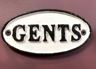 Iron oval sign GENTS WH