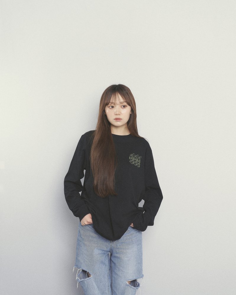 Triple Rabbit Long Sleeve Tee (Black)