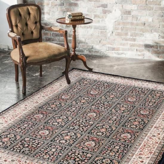 【Prevell ラグ カーペット】 |プレーベル ラグ ベレー BERET|ウール100%の高級ウィルトンカーペット、ペルシャデザイン×エレガントカジュアルな花模様