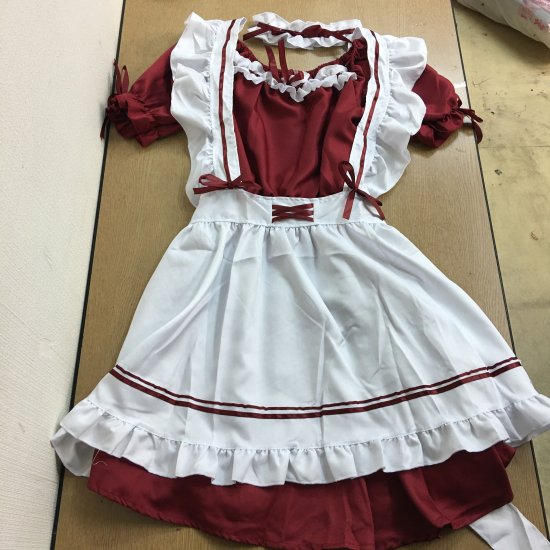 新品未使用】メイド服 半袖 赤 - コスプレショップみつば堂