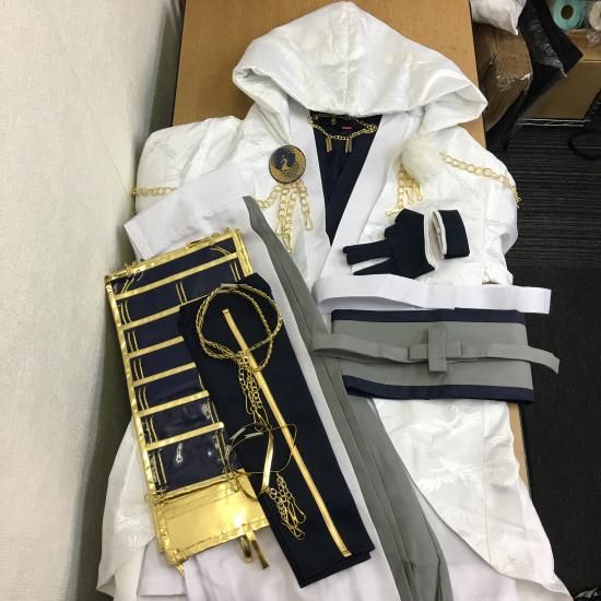 刀剣乱舞 鶴丸国永 フード汚れ 防具ほつれ ウィッグ+靴(26cm