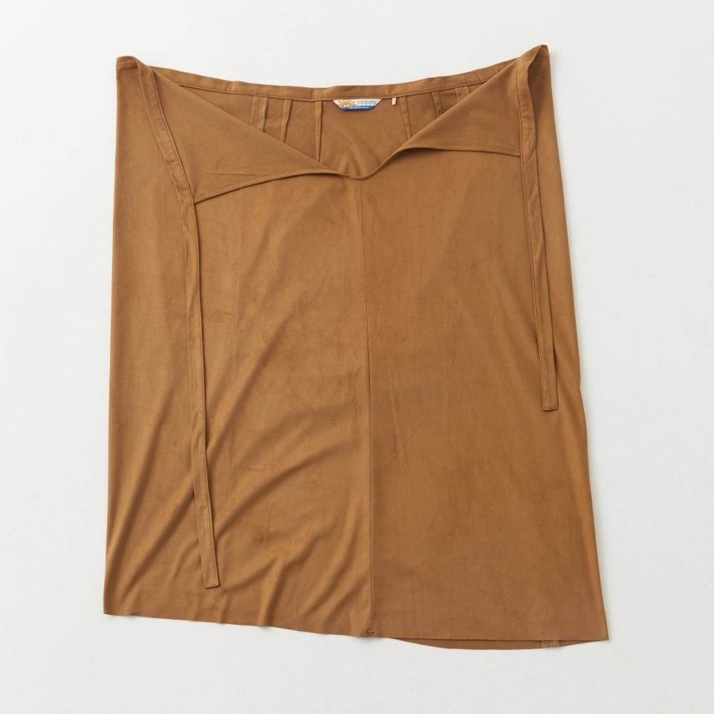 スカート MONOHA Suede wrap skirt camel Suede wrap skirt (light beige / camel / gray) : MONOHA