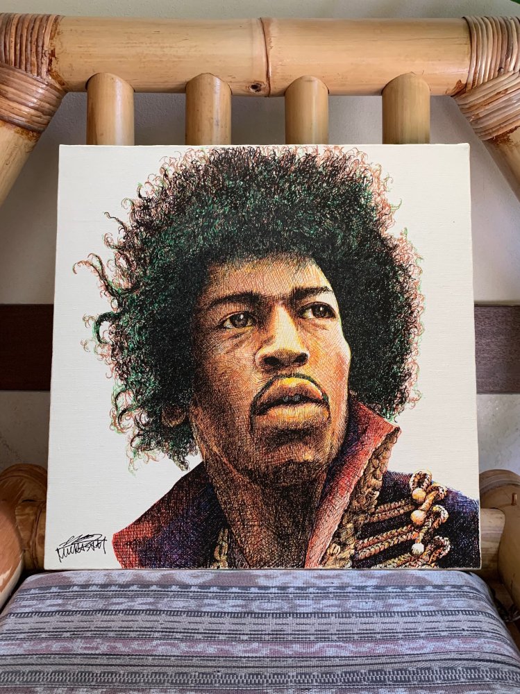 ポスカ手描きキャンバス／Jimi Hendrix #1 - studiomurasaki online store