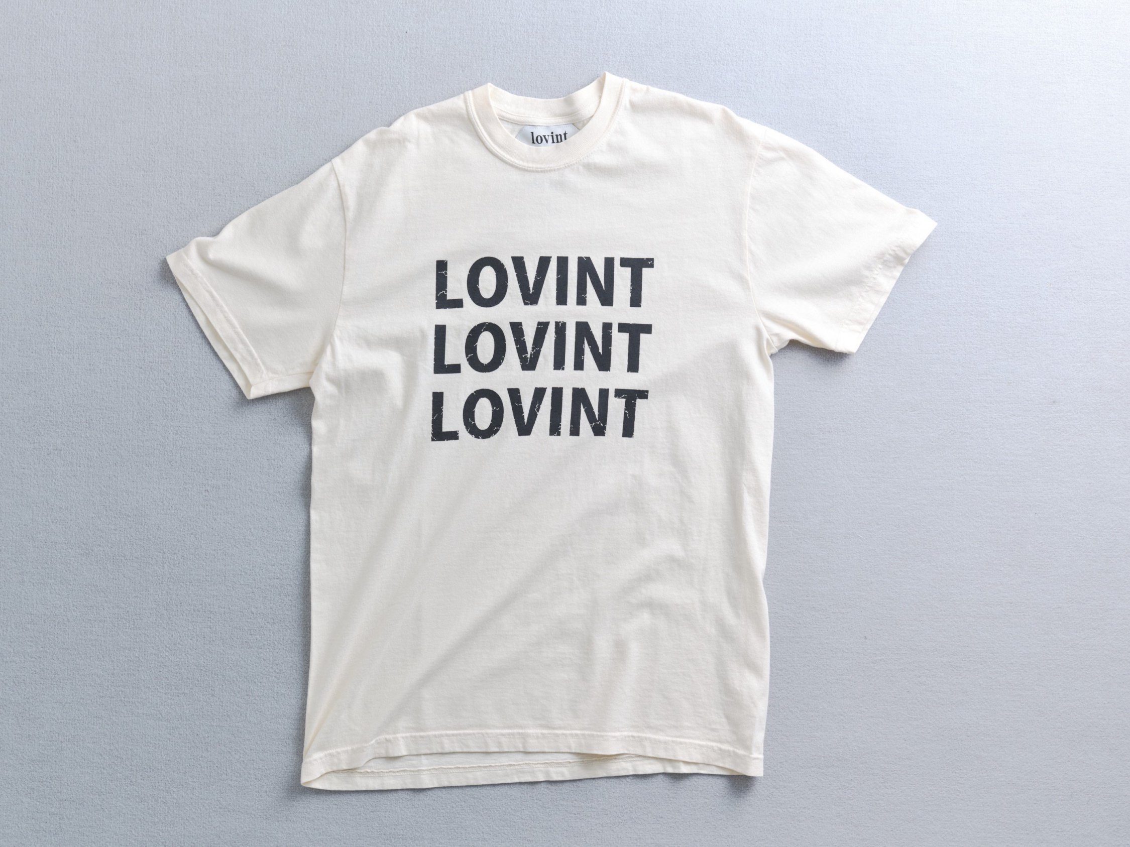 GARMENT DYED LOVINT TEE <img class='new_mark_img2' src='https://img.shop-pro.jp/img/new/icons64.gif' style='border:none;display:inline;margin:0px;padding:0px;width:auto;' />