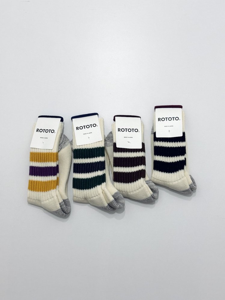 ROTOTO COARSE RIBBED OLDSCHOOL CREW SOCKS