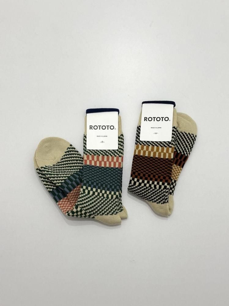 ROTOTO CHECK & STEP SOCKS