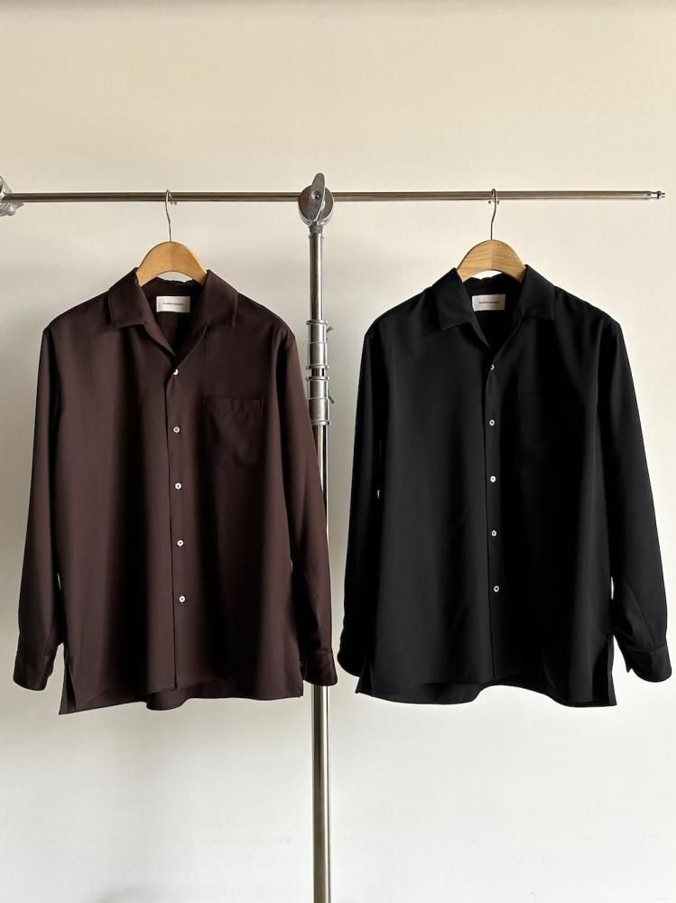 MARKAWARE Organic Wool 2/80 Gabardine Italian Open Collar Shirt
