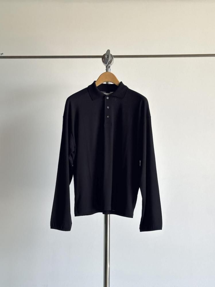 MARKAWARE Super 160s Wool Washable Knit Long Sleeve Polo