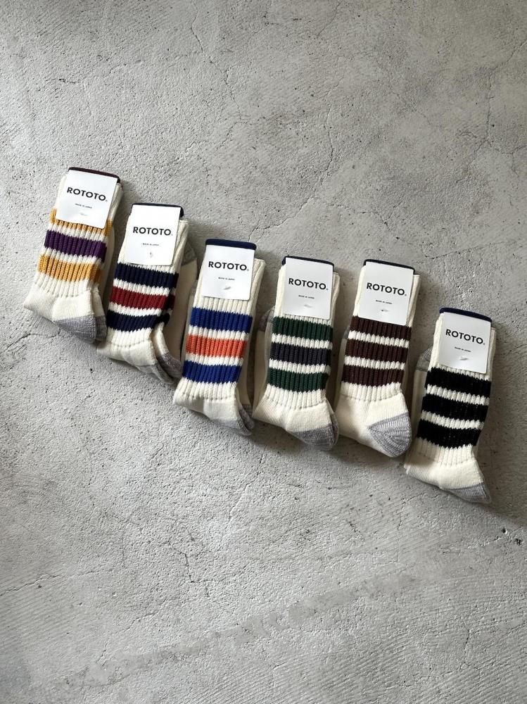 ROTOTO COARSE RIBBED OLDSCHOOL CREW SOCKS