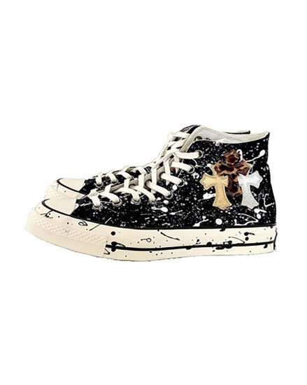 CHROME HEARTSSNEAKER CONVERSE HI TOP BLK CANVAS W/PAINT SPLATTERSCSEXCLUSIVEBLACK SPLATTER2023