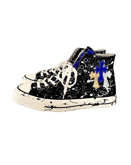 CHROME HEARTSSNEAKER CONVERSE HI TOP #10 DAGGERSCSEXCLUSIVEBLACK W / SPLATTER2023