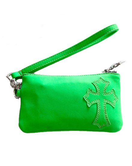 CHROME HEARTSWALLET ZPR CHG WRISTLET TINYNEON GREEN2023