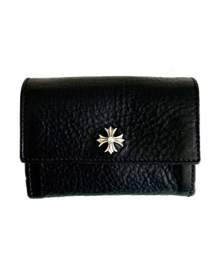 CHROME HEARTSWALLET TINY CH+BLACK LEATHER2023