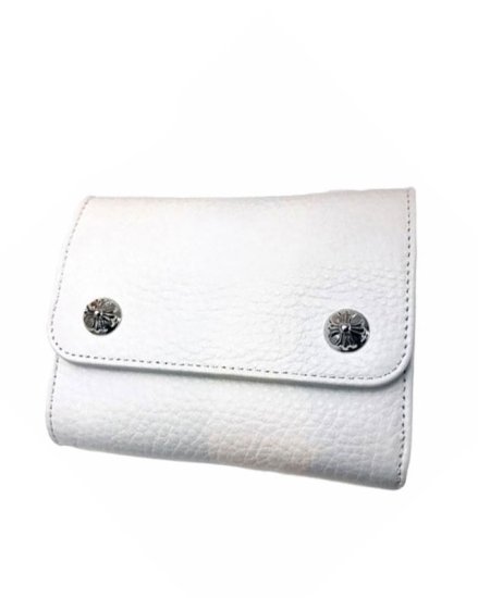 CHROME HEARTSWALLET WAVE MINI / CROSS BUTTONWHITE LEATHER2023