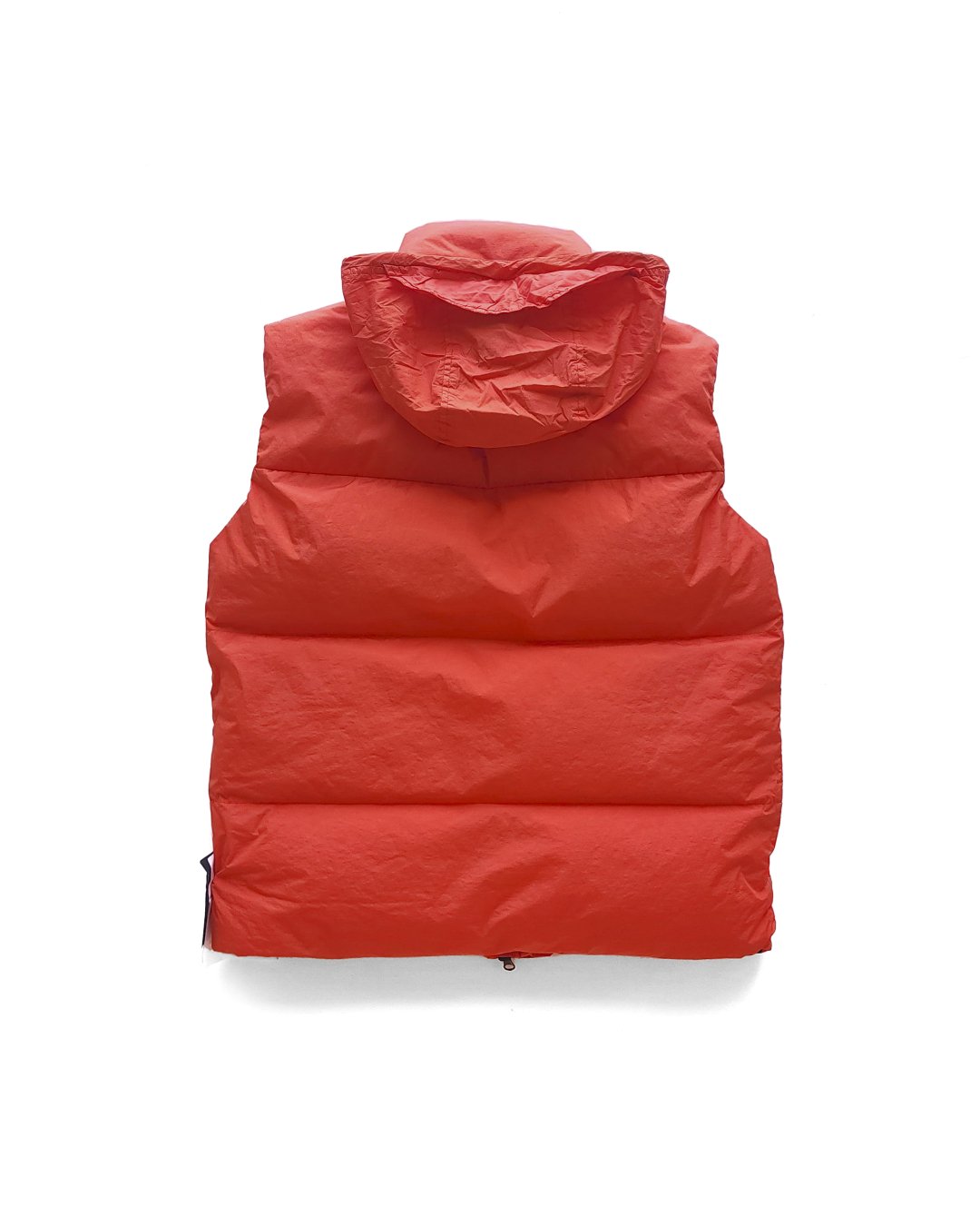 STONE ISLAND｜GARMENT DYED CRINKLE REPS RECYCLED NYLON DOWN VEST｜ORANGE  RED｜2023FW