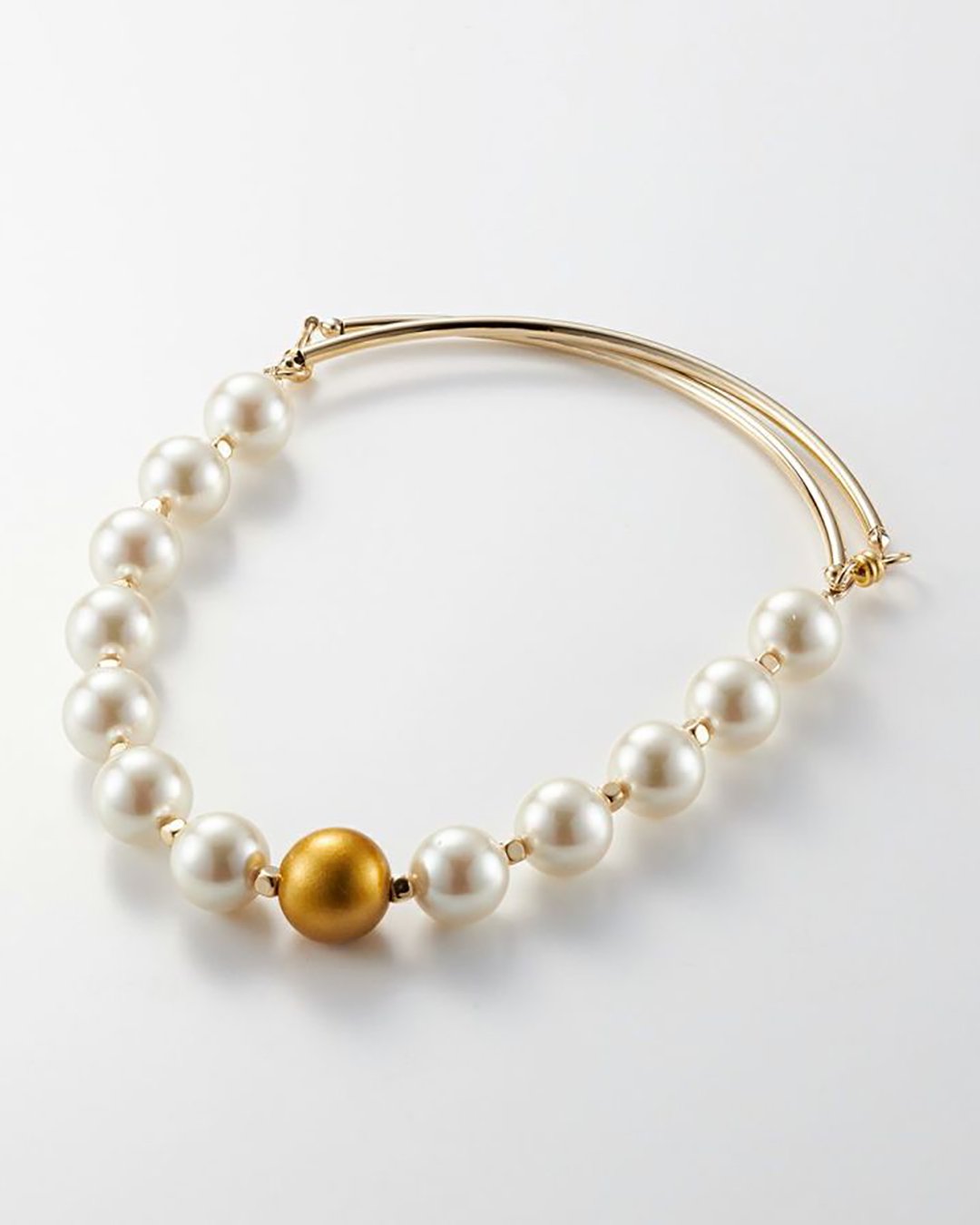 DOUBLE STANDARD CLOTHING｜PEARL×PIPE 3WAY NECKLACE｜GOLD×OFF