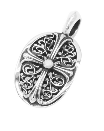 CHROME HEARTSSLV PENDANT CLASSIC OVAL