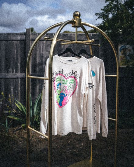 SAINT MXXXXXX "LS TEE / PINK HEART"WHITE2024ղ