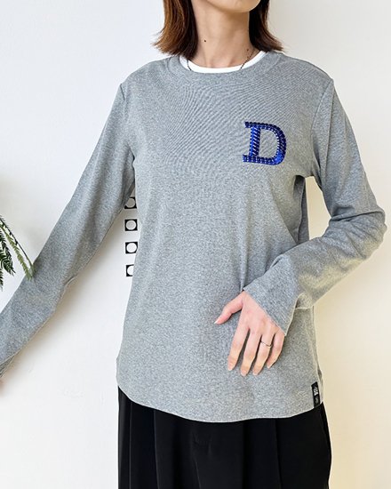 DOUBLE STANDARD CLOTHINGD LOGO LONG SLEEVE T-SHIRTTOP GREY2024SS