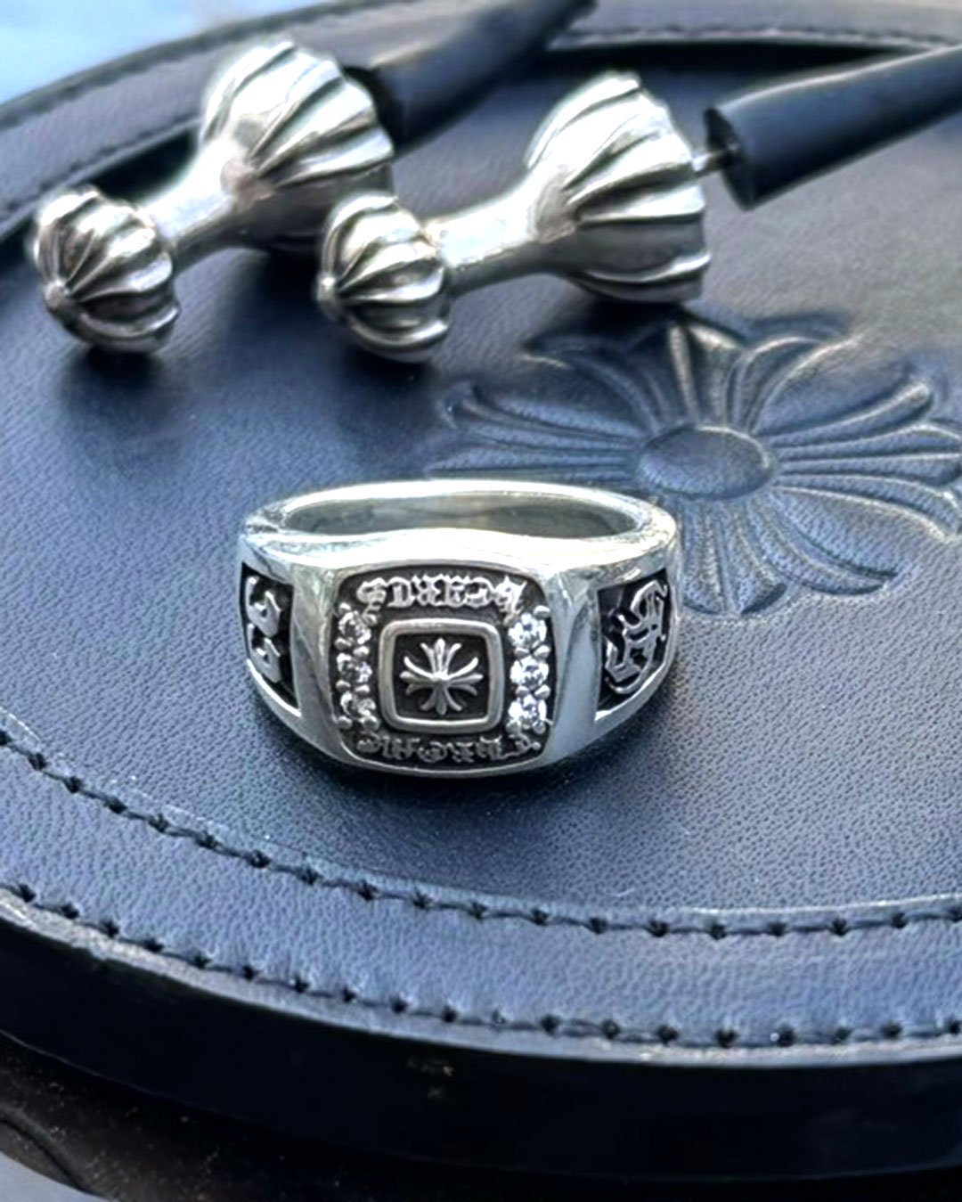 CHROME HEARTS｜RING CHAMPION 33 SML CH PLUS DIAMOND｜925 SILVER