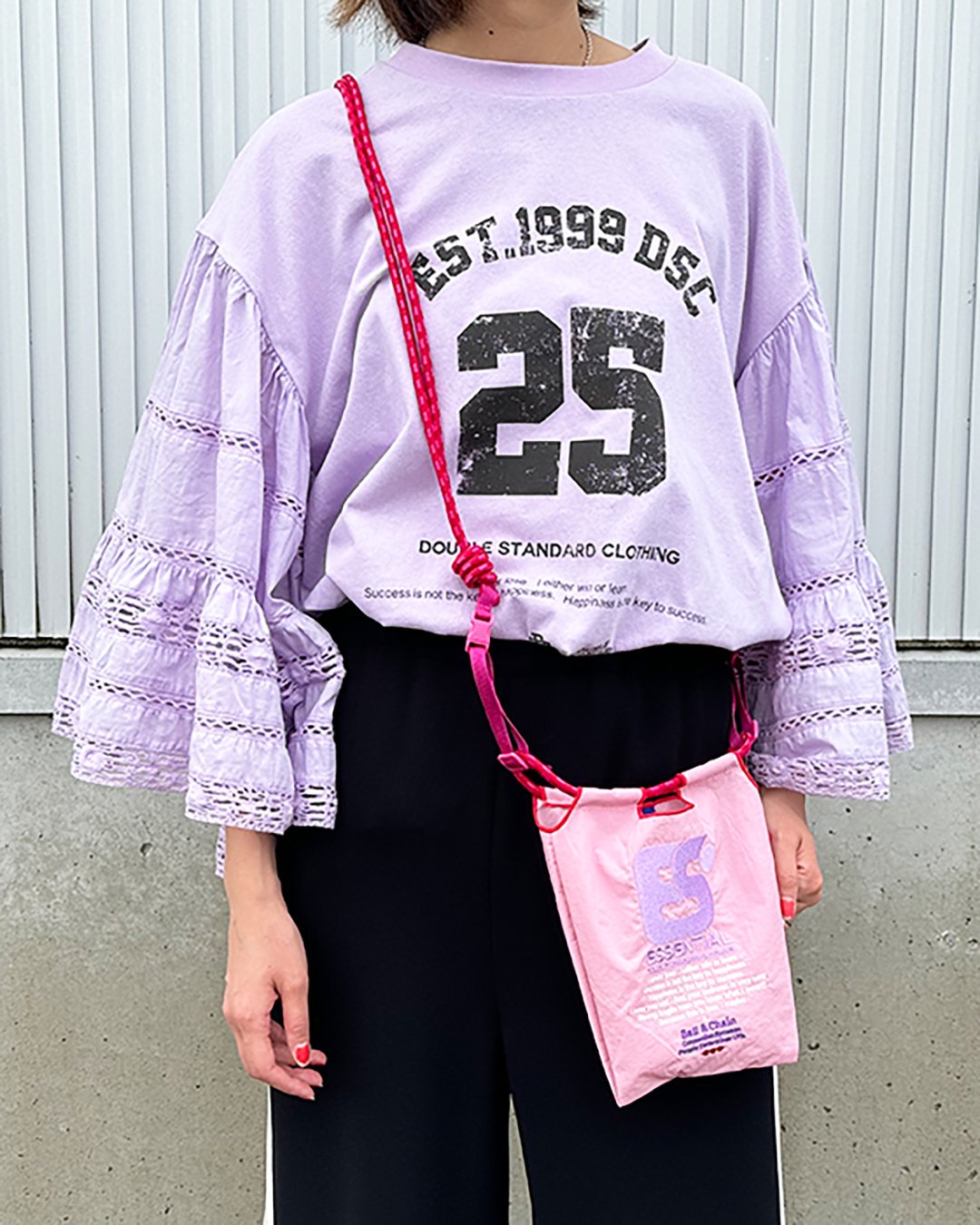 DOUBLE STANDARD CLOTHING  BALL&CHAINORIGINAL ESSENTIAL LOGO SHOULDER BAGPINK2024ղ