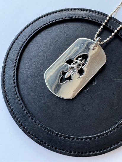 CHROME HEARTS  SLV DOG TAG FLEUR DAGGER925 SILVER2024