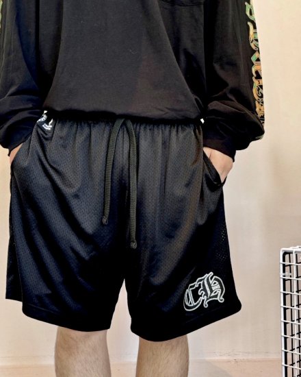 CHROME HEARTS  VARSITY MESH SHORTSBLACK / PRINT2024