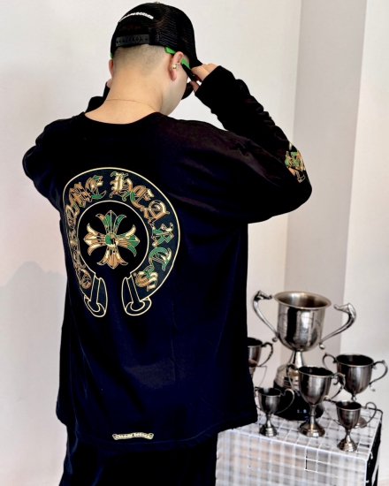 CHROME HEARTS  LS TEE C22-1ABLACK CAMO PRINT 2024