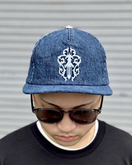 CHROME HEARTSSLOUCHY 5 PANEL GARAGE CAPWASH DENIM2024