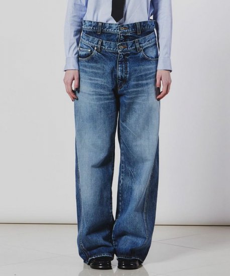 DOUBLE STANDARD CLOTHINGLAYERED DETAIL DENIM PANTSBLUE2024