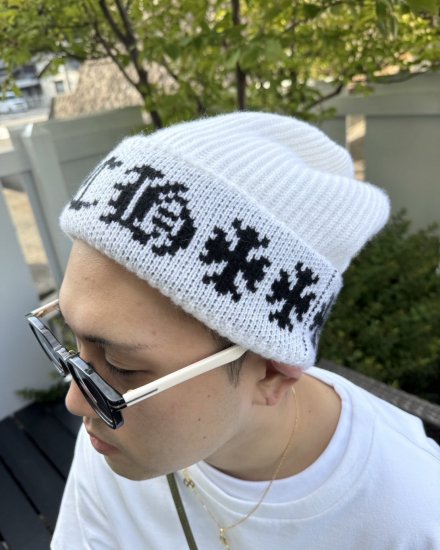 CHROME HEARTSHAT BEANIE BIG DADDYWHITE CASHMERE2024