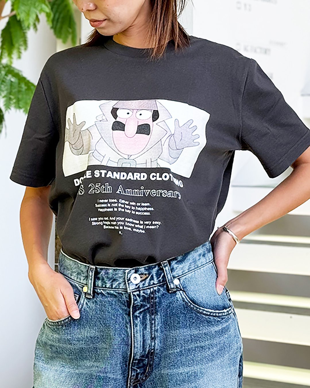 DOUBLE STANDARD CLOTHINGPINK PANTHERCOLLABORATION T-SHIRTCHARCOAL2024