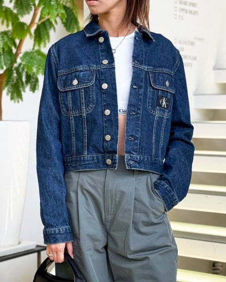 CALVIN KLEIN JEANSCROPPED 90'S DENIM JACKETDARK BLUE2024