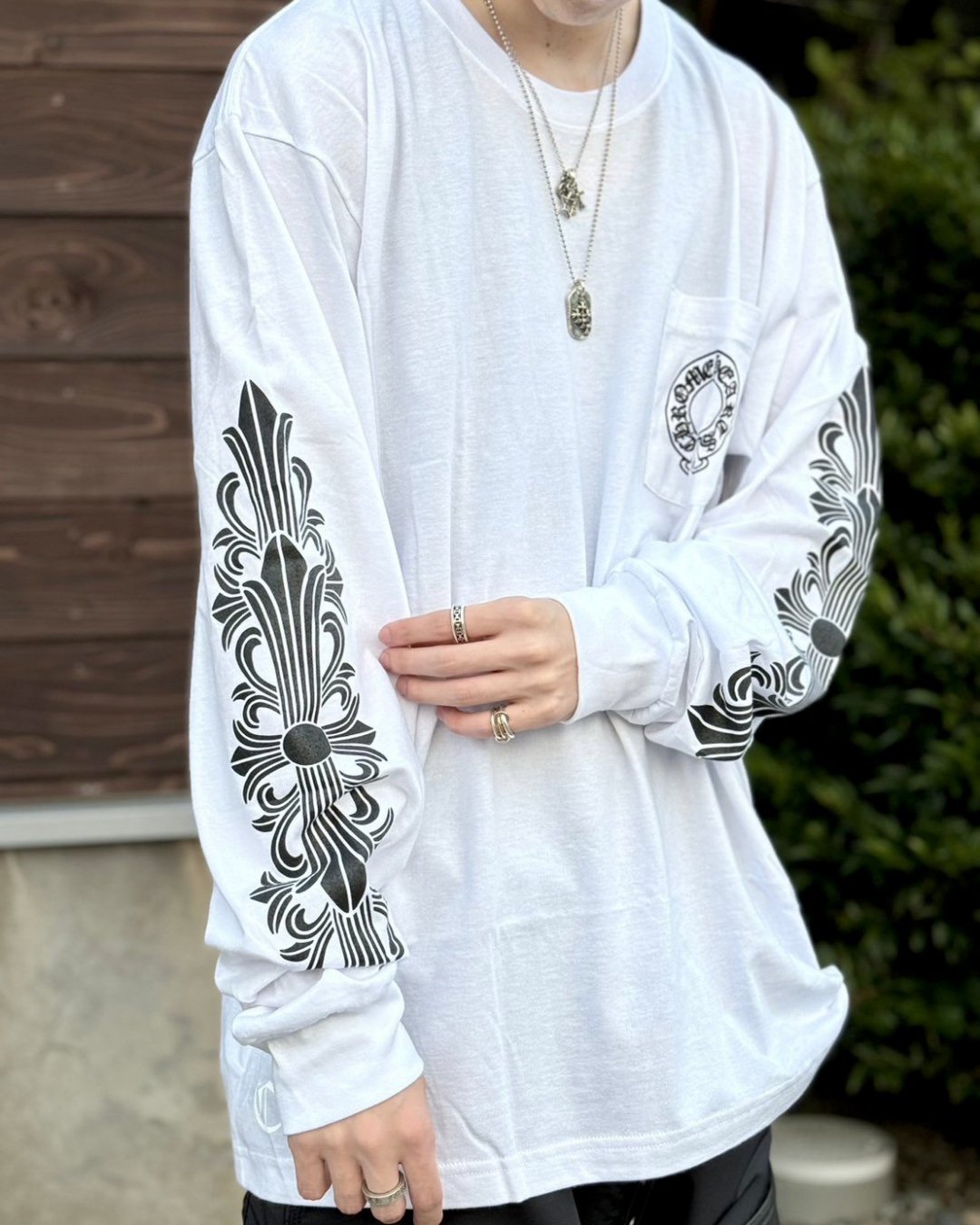 CHROME HEARTS  LS TEE CL-3 WHITE2024