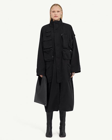 MM6 MAISON MARGIELACOTTON GABARDINE COATBLACK2024