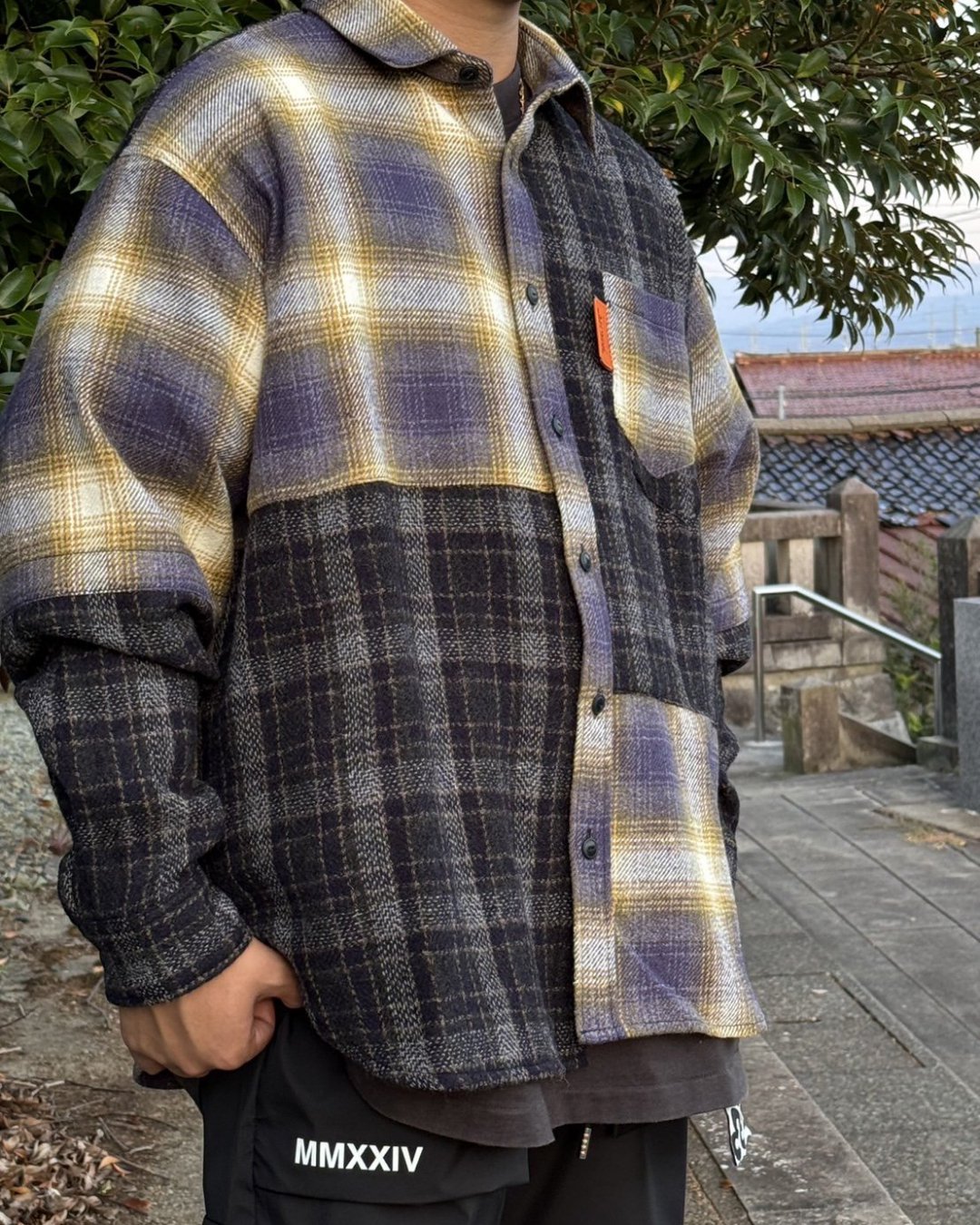 ALWAYS OUT OF STOCK｜L/S CRAZY CHECK SHIRTS｜GRAY GREEN 2024秋冬【10.12(sat)  21:00 New Arrivals】