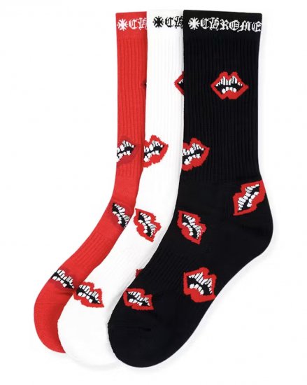 CHROME HEARTS MATTY BOYۡ SOCKS  PPO SPORTS 3PKTWHITE / RED / BLACK 2024